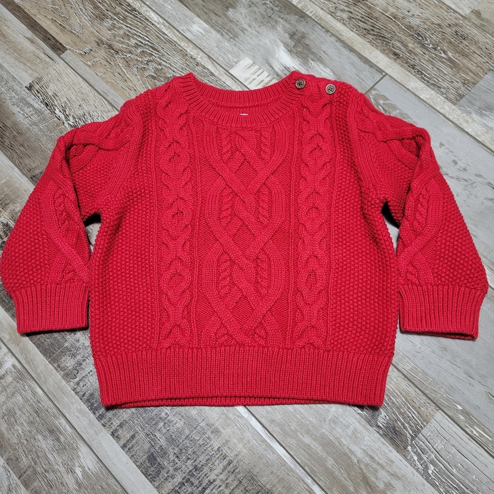 New Gap Baby Red Knit Sweater Size 18-24M